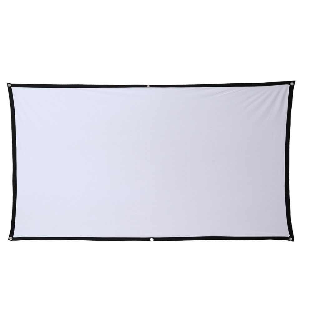 16: 9 Projector Screen Home Projection Screen Cloth Outdoor Portable Folding Simple Soft Curtain With Hook 6900073444425