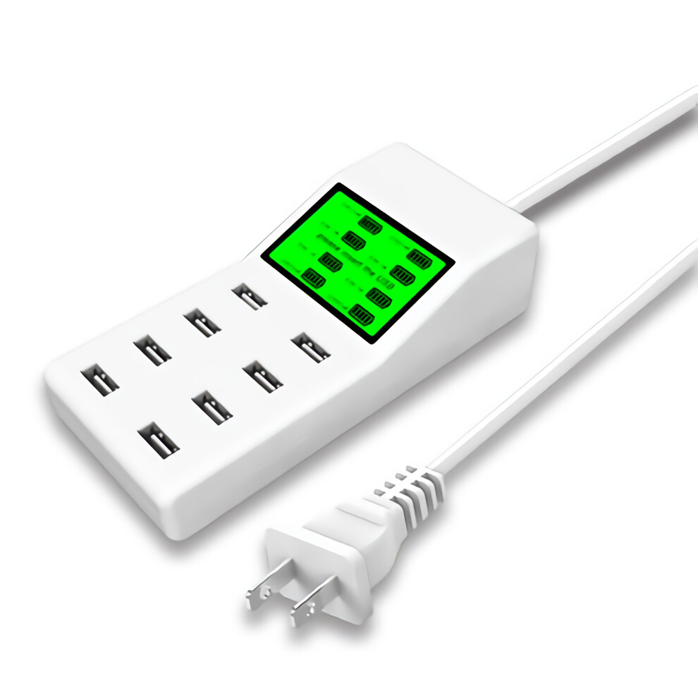8 Port Usb Charger Adapter Eu Uk Smart Lcd Display 2.1A 1A 0.5A For Laptop Tablet Mobel Phone 6900066702327
