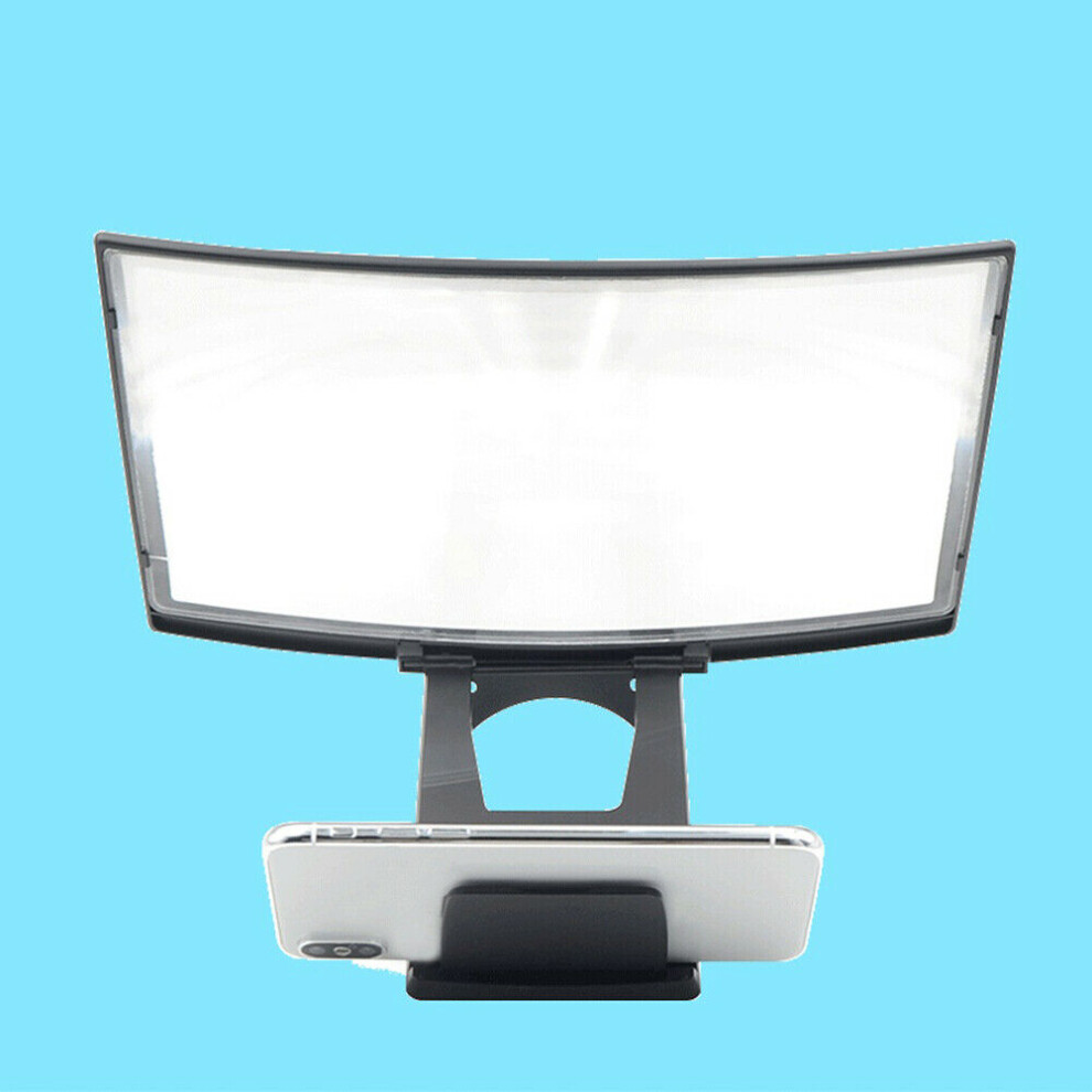 Mobile Phone Hd Projection Bracket 12 Inch Hd Curved Screen Amplifiers Magnifier Bracket Enlarge Black 8303180651942