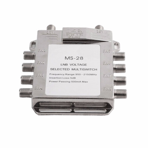 Jasen JS MS28 2 in 8 Diseqc Switch Satellite Multiswitch Satellite Antenna Flat LNB Switch