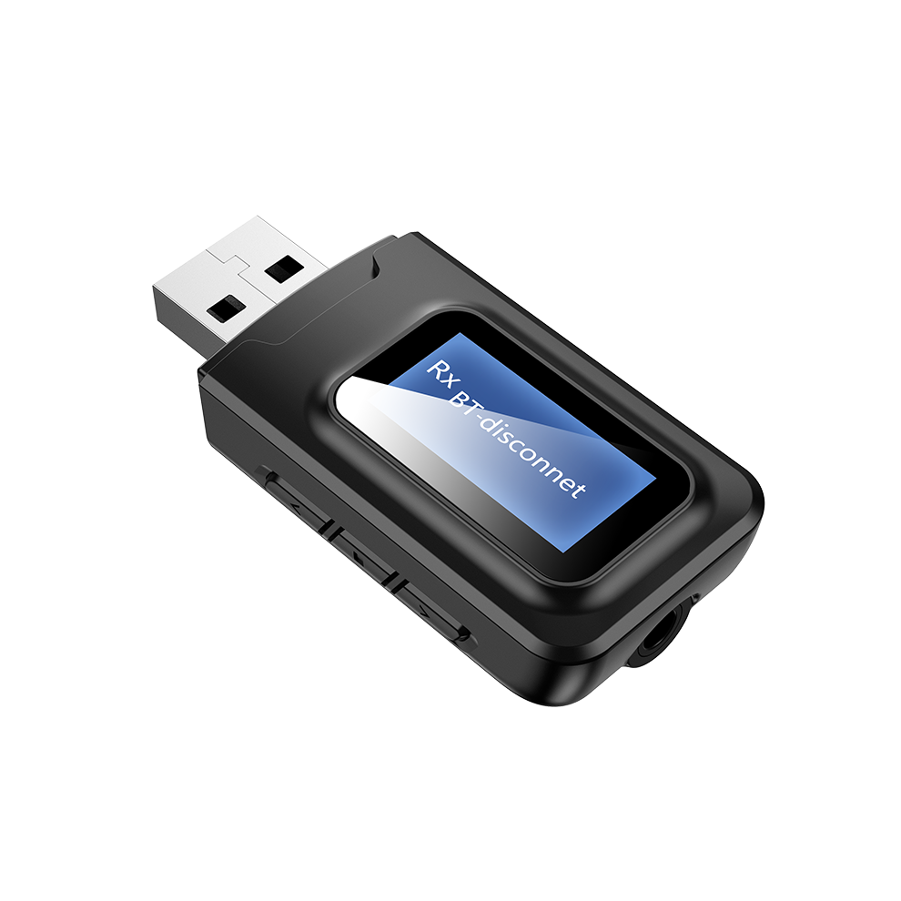 Bakeey 2In1 Lcd Display Bluetooth V5.0 Edr Receiver Transmitter 3.5Mm Aux A2dp Usb Adapter For Speaker Headphone Tv Pc Desktop Laptop Smart Phone 6906140864622