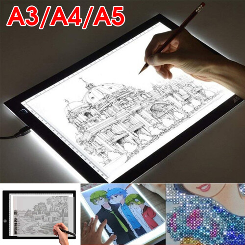 A3 A4 A5 LED Light Box Tracing Drawing Board Art Design Pad Slim Lightbox USB Projector 1