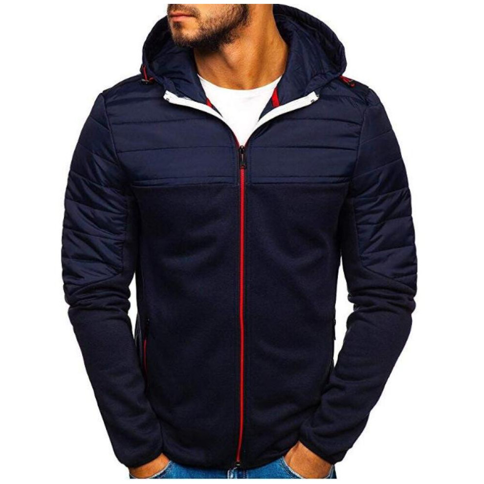 (navy blue, L) Autumn And Winter Fashion Casual Jacket Men Hooded Sweatshirts Casual Sports Coat  Yasheng