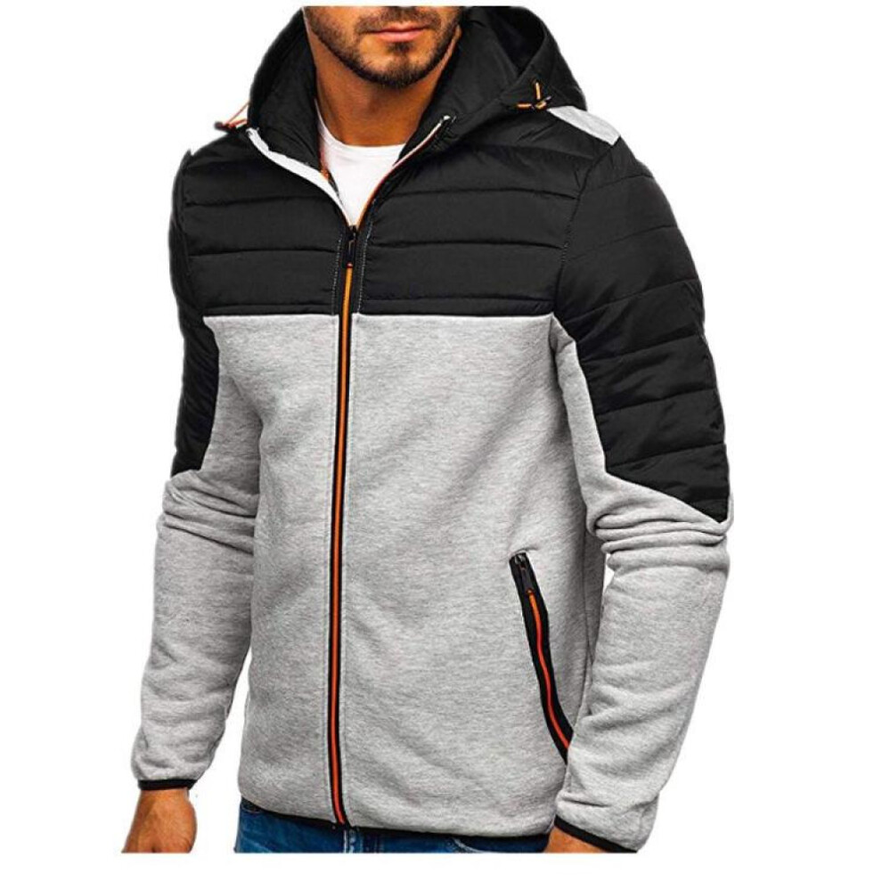 (light grey, S) Autumn And Winter Fashion Casual Jacket Men Hooded Sweatshirts Casual Sports Coat  Yasheng