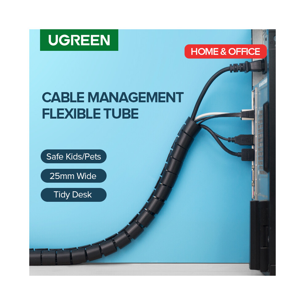 Ugreen 15Mm Cutable Cable Holder Organizer Diameter Flexible Spiral Tube Cable Organizer Wire Management Cord Protector Cable Winder 8780159445946