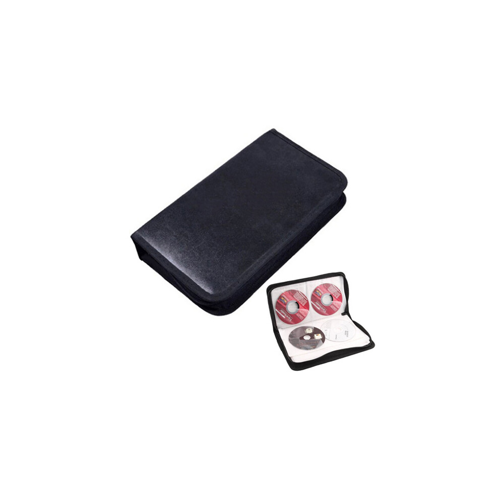 80 Disc DJ Faux Leather Case Storage Holder Organizer for VCD DVD CD