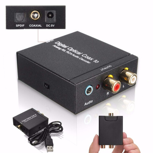 NK Y2 Digital SPDIF Optical Coax to Analog RCA R L DTS2.1 5.1 Audio Converter Decoder