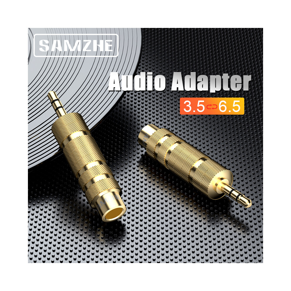 Samzhe Audio Adapter 6.5Mm Male Plug To 3.5Mm Female Jack Stereo Headphone Headset Plug For Microphone Electric Piano 773823387596