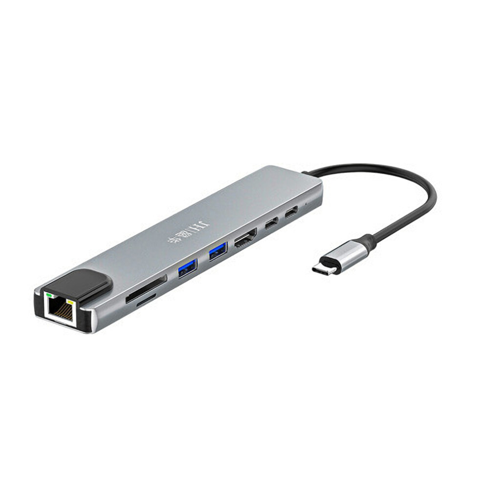 Jinghua Type C Laptop Docking Station 8 In 1 Converter With Hdmi Rj45 Usb Hub Tf Sd Slots 6900088296187