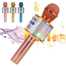 Bakeey DS898 3 IN 1 Wireless Microphone 2*13W HIFI bluetooth Speaker TF Card 2600mAh Luminous Handheld Mic Recorder Singing Player for KTV K Songs