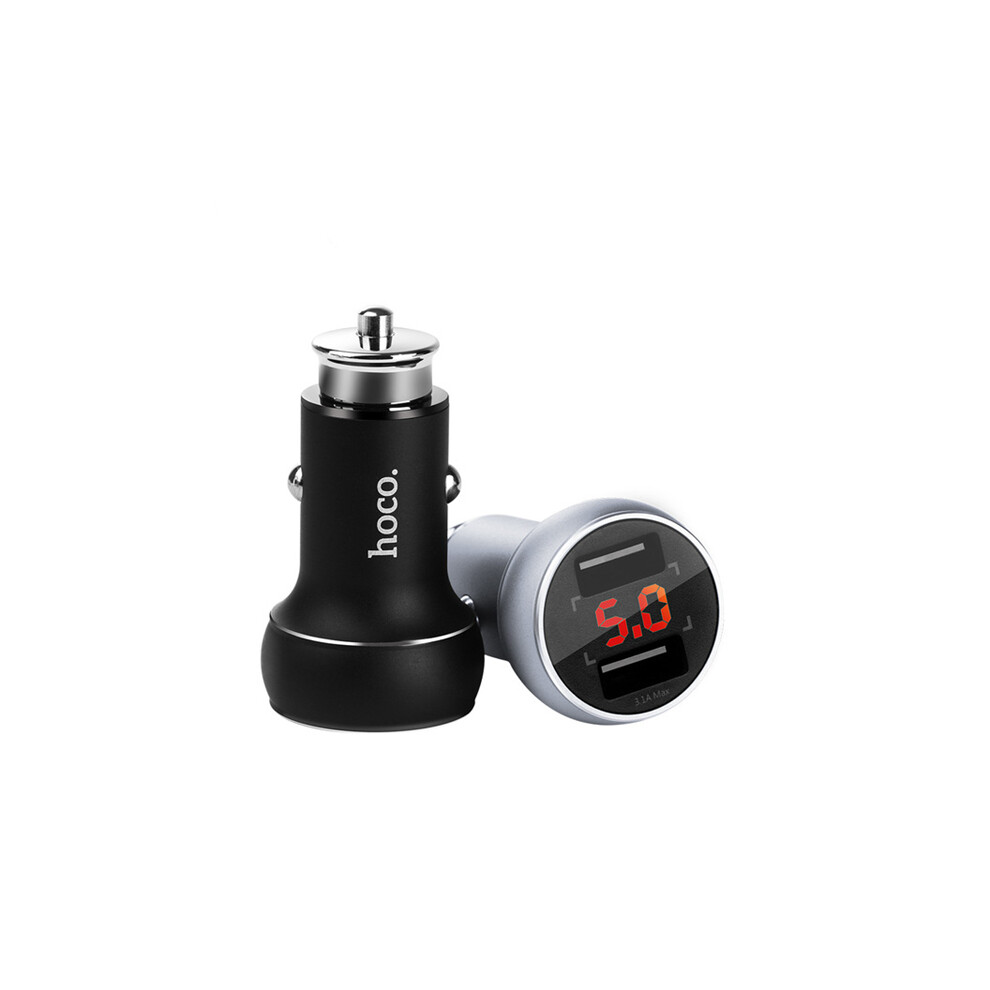 Hoco 3.1A Dual Usb Ports Digital Display Fast Car Charger For Mobile Phone Camera Tablet Laptop 193076129017