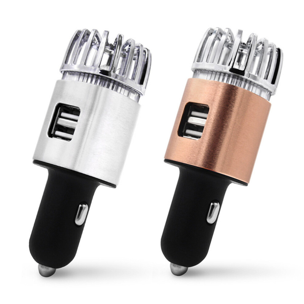 Bakeey 2 In 1 Led Indicator Dual Usb Car Charger Lonizer Air Freshener Car Air Purifier Ionic Odor Eliminator Smoke Bacteria Purifier 6900064327904
