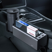 Baseus Dual-USB-Ladegerät Power Auto-Organizer Sitzspalt Aufbewahrungsbox Becher Handyhalter für Taschen Aufbewahrung Ordnung Organizer Autozubeh