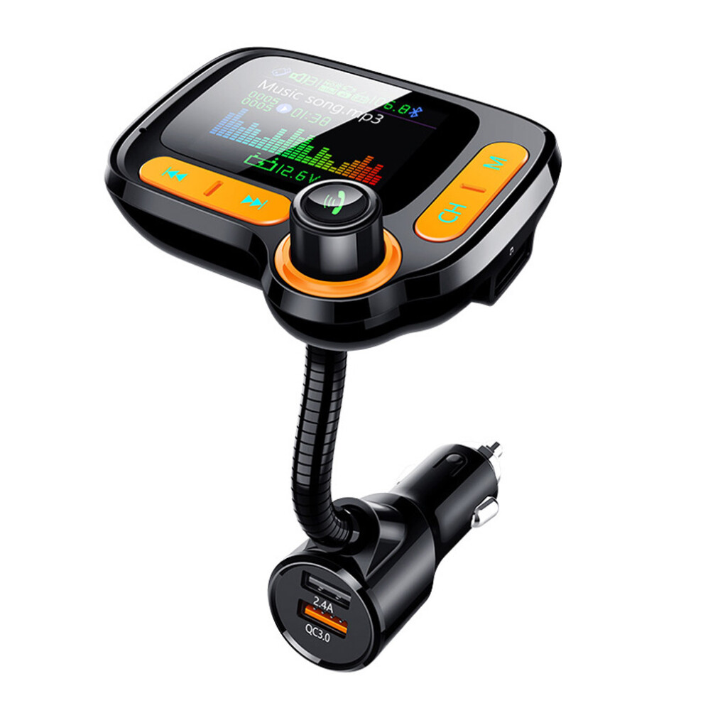 Bakeey Qc3.0 3.5Mm Aux Play Led Color Screen Mp3 Fm Transmitter Usb Car Charger For Iphone Xs 11 Pro Xiaomi Mi9 9Pro Oneplus 6T 7 Pro Light 6906139635622