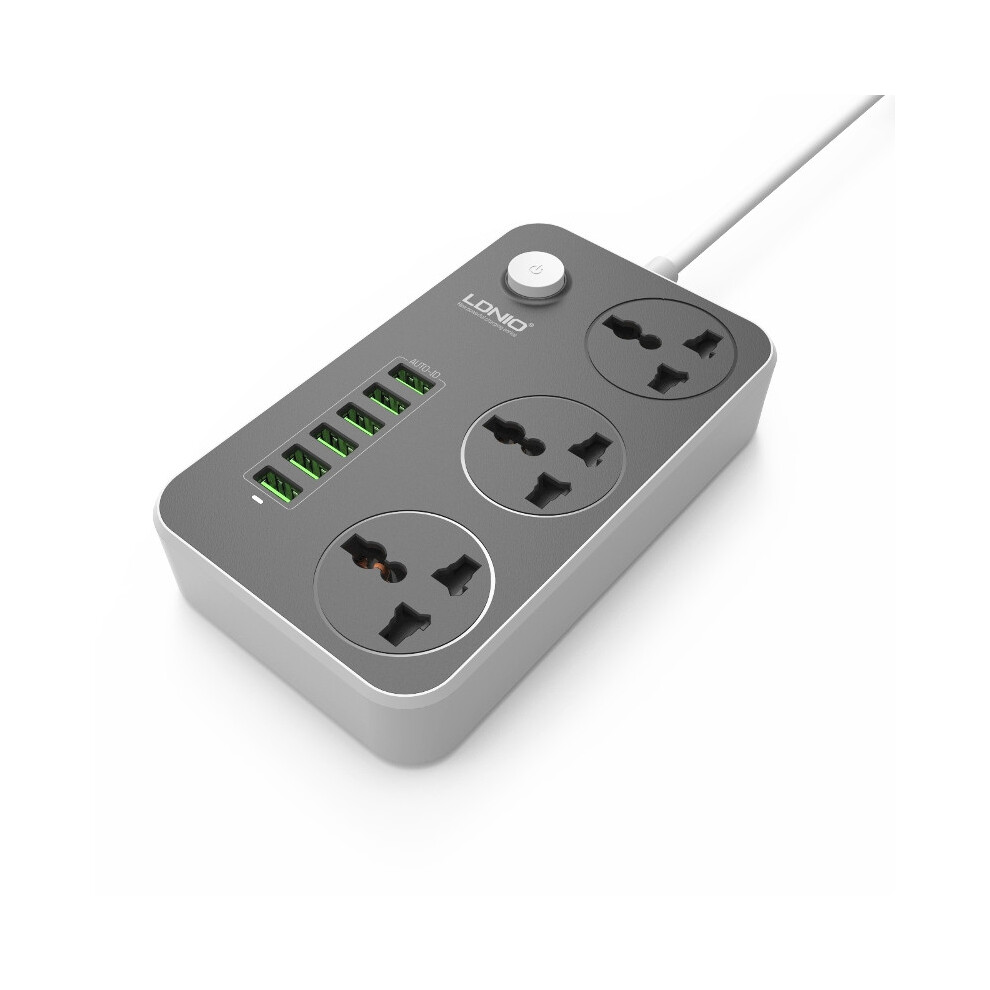 Ldnio 5V 3.4A 3 International Power Socket 6 Usb Port 6.56Ft 2M Eu Plug Charging Socket 6900144237116