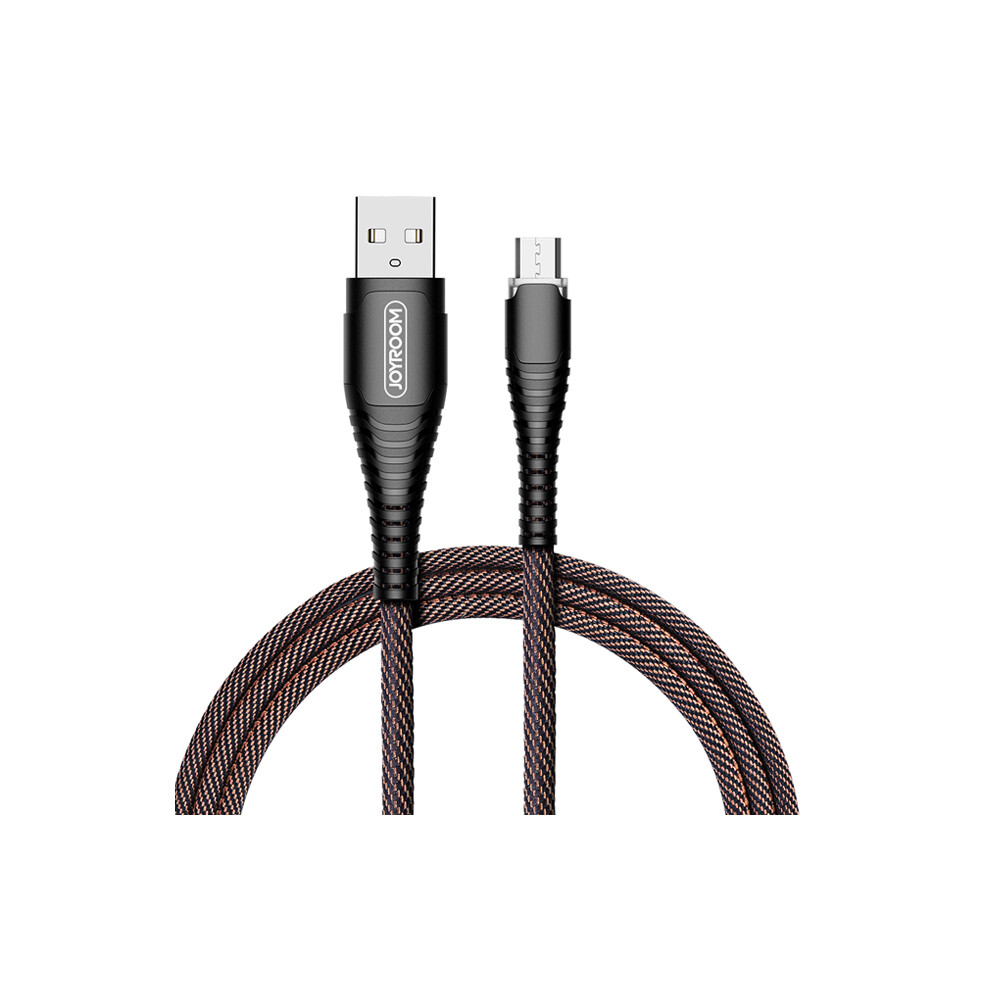 Joyroom Fabric Woven Led 1.2M 2.4A Micro Usb Data Cable For Samsung Xiaomi Huawei Red/Blue/Black 3345535628112