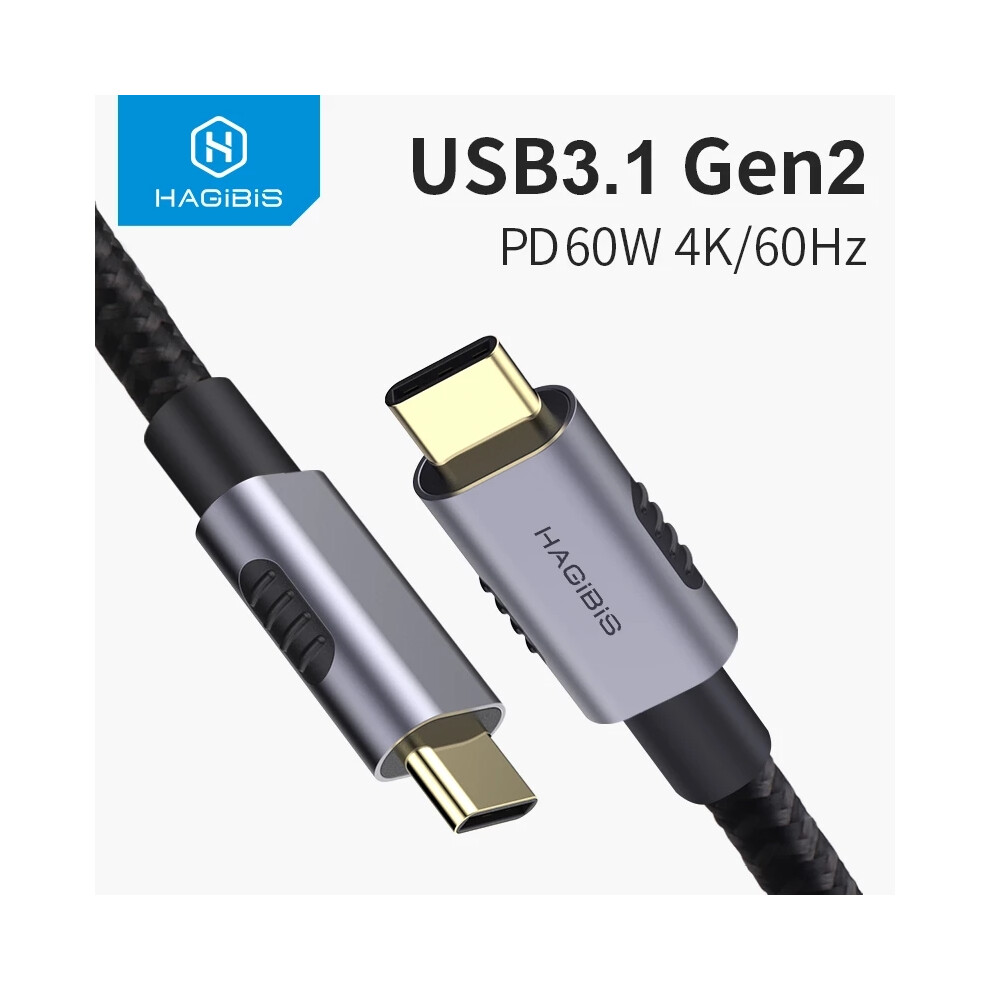 Hagibis 60W Usb C To Usb C Data Cable 3A 4K 60Hz Gen2 Male To Male Pd Fast Charging Cord For Macbook Huawei P30 P40 Pro 6901251318309