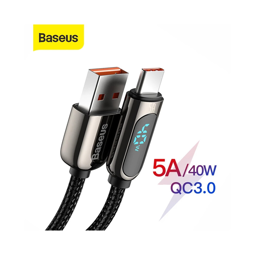 Baseus 40W 5A Usb Type C Data Cable Voltage Led Digital Display Data Transmission Cord Line For Samsung Galaxy Note 20 S20 Huawei P40 Mi10 Pro 6900750024360