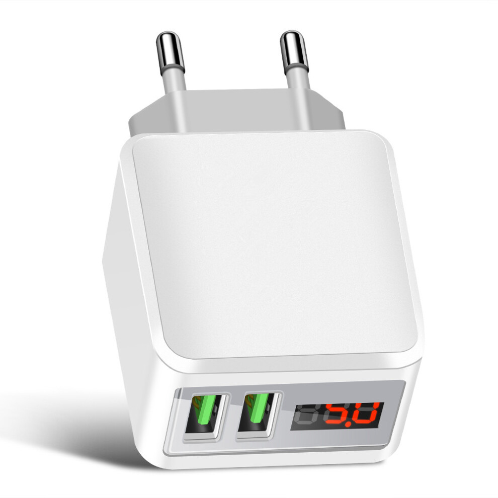 Bakeey 2 Usb Ports 2A Led Display Smart Travel Wall Usb Charger For Samsung Xiaomi Huawei 6900086284537