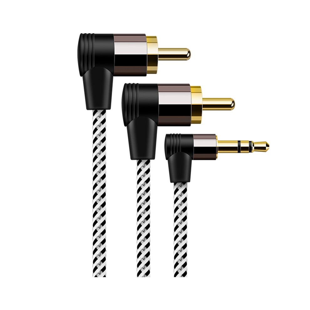 Bakeey 90 Degree 3.5Mm To Rca Stereo Audio Splitter Cbale 2Rca Male To 3.5Mm Male Aux Cable For Dj Amplifiers 6900073010200