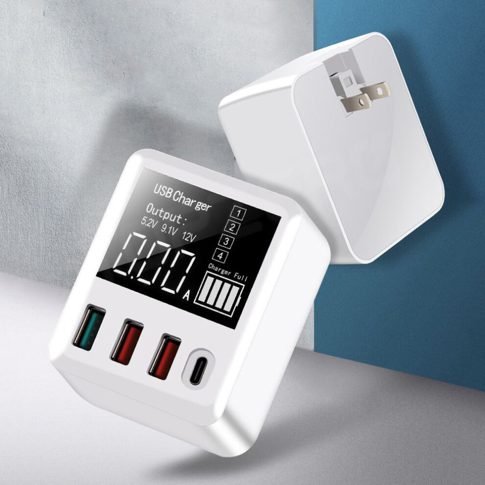 Bakeey 4 Port Qc 3.0 Usb Type C Charger Lcd Screen Display 30W Wall Charger Adapter For Iphone Xs 11Pro Huawei P30 P40 Pro Mi10 K30 6900074278814