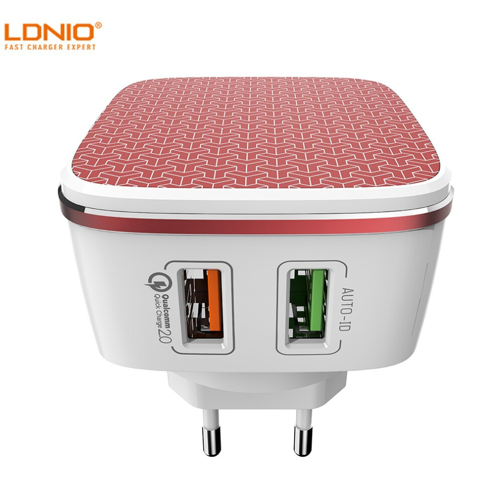 Ldnio A2405q Dual Usb Charger Qc2.0 Travel Wall Adapter With Data Cable Fast Charging For Iphone 12 Xs 11Pro Xiaomi Mi10 Poco X3 S20+ Note 20 690124438126