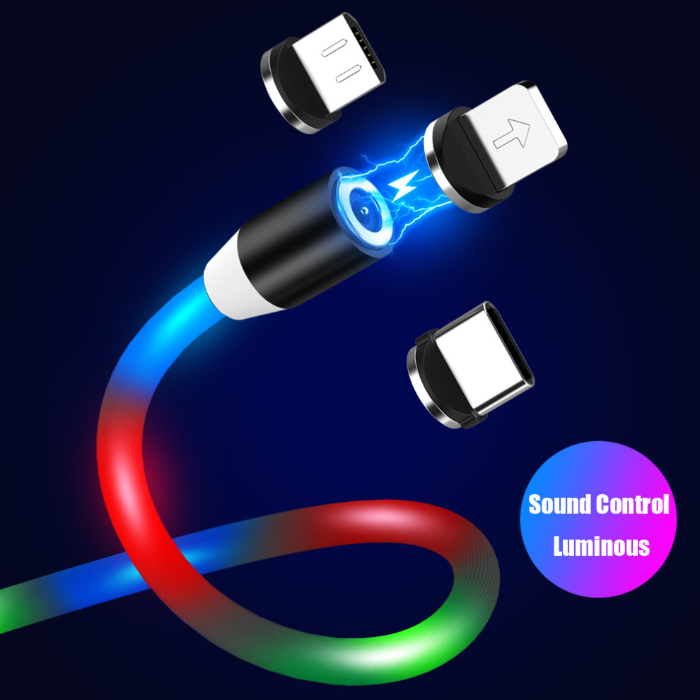 Topk Voice Activated Luminous Magnetic Led Data Cable For Huawei Oppo Vivo Xiaomi Light 3345536002911