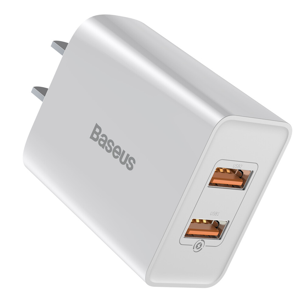 Baseus Tc 012 3A 18W Qc3.0 Smart Dual Usb Quick Charge Wall Charger For Samsung S10+ Note8 Huawei Mate30 Pro 6900062811177