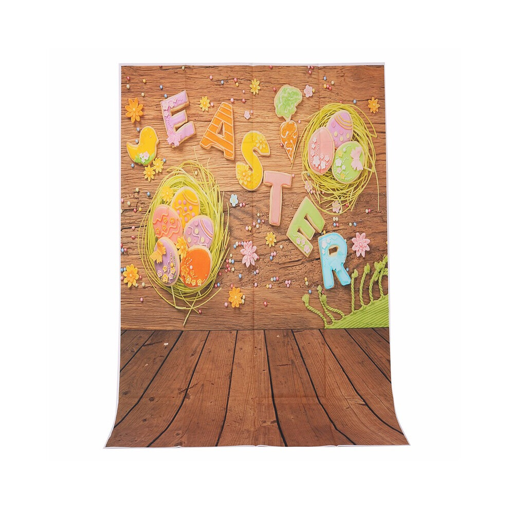 1X1.5m 3X5ft Easter Egg Wall Wooden Floor Vinyl Studio Photography Backdrop Background 5056343902087
