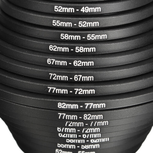 18pcs Step Up Down Lens Filter Ring Adapter Set 37   82mm For Canon Nikon 1