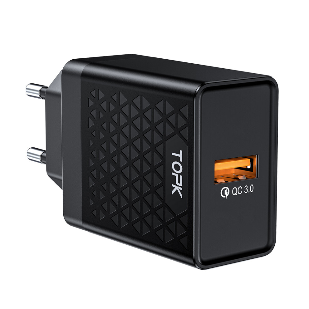 Topk 18W Qc3.0 Fast Charging Usb Charger For Iphone 8 Plus Xs 11 Pro Huawei P30 Pro Mate 30 Xiaomi Mi9 9 Pro S10+ Note10 6900058093129