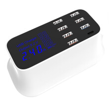 Bakeey QC3.0 8A Digital LED Voltage Display Type C 7 USB Ports Travel Desktop Charger US Plug