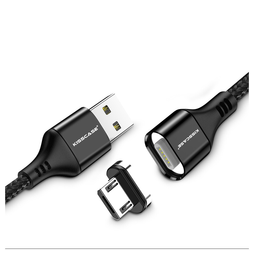 Kisscase 2.4A Magnetic Micro Usb Charging Data Cable 1M For Samsung Huawei Black/Red 9052632498367