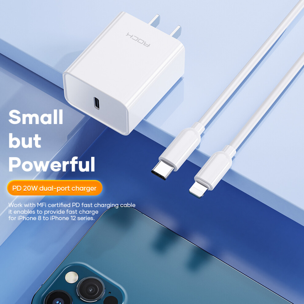 Rock 20W Pd Charger For Iphone 12 Pro Max For Samsung Galaxy Note S20 Ultra Huawei Mate40 Oneplus 8 Pro 6900078391038