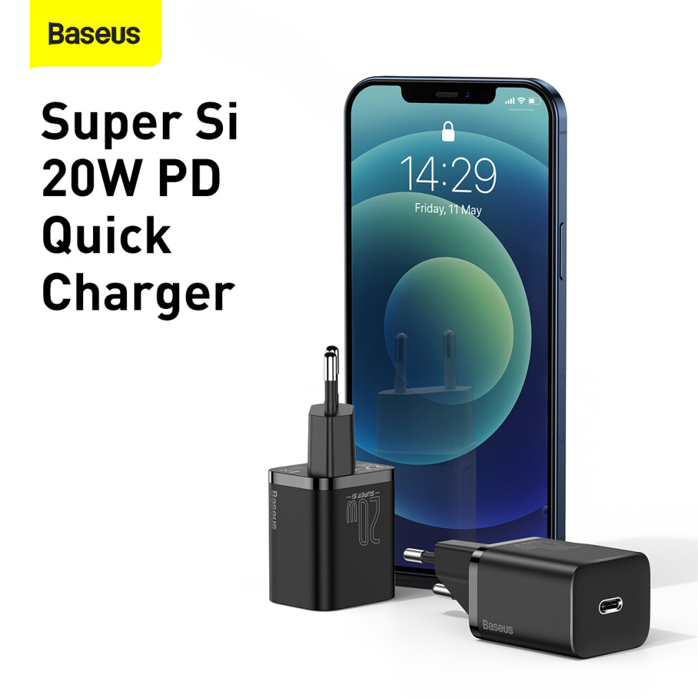 Baseus 20W Pd Super Si Quick Charger For Iphone 12 Mini 12 12 Pro 12 Pro Max For Samsung Galaxy Note S20 Ultra Huawei Mate40 Oneplus 8 Pro 6901250197776