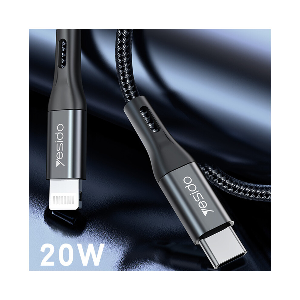 Yesido Braided Nylon 20W Pd Type To For Lightning 8Pin Fast Charging Data Cable For Iphone 12 Pro Max 12 Min For Iphone 11 830698164018
