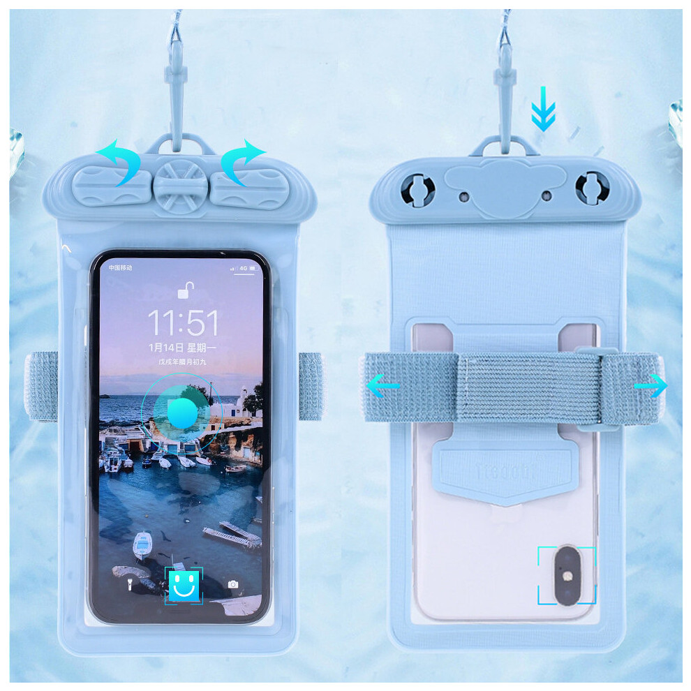 Tteoob T 35 Waterproof Phone Bag Underwater Swimming Diving Touch Screen Phone Pouch Armbag With Elastic Armband For Mobile Phone Below 6.4 Inch 6900084102307