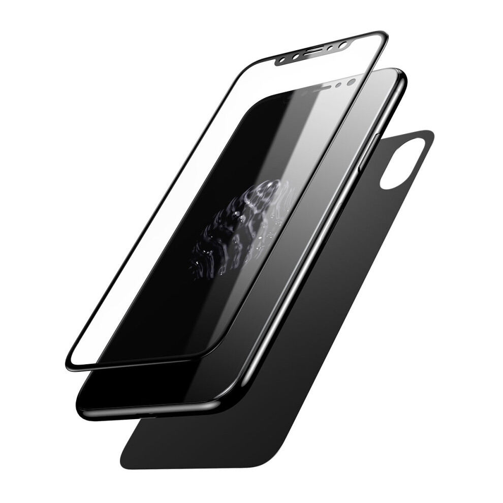 Baseus 0.2Mm 3D Arc Edge Front Rear Tempered Glass Film Screen Protector For Iphone Xs X 7437357157126