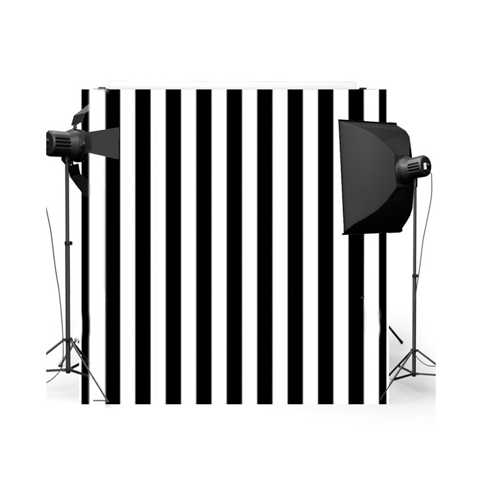 8X8ft Stripes Wall Photography Studio Vinyl Background Backdrop Black/White 738278602304