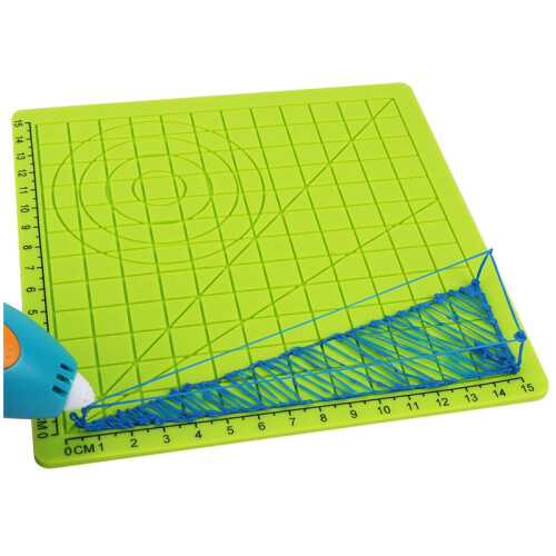 3D Printing Pen Silicone Design Mat with Basic Template + 2pcs Insulation Silicone Finger Caps 2