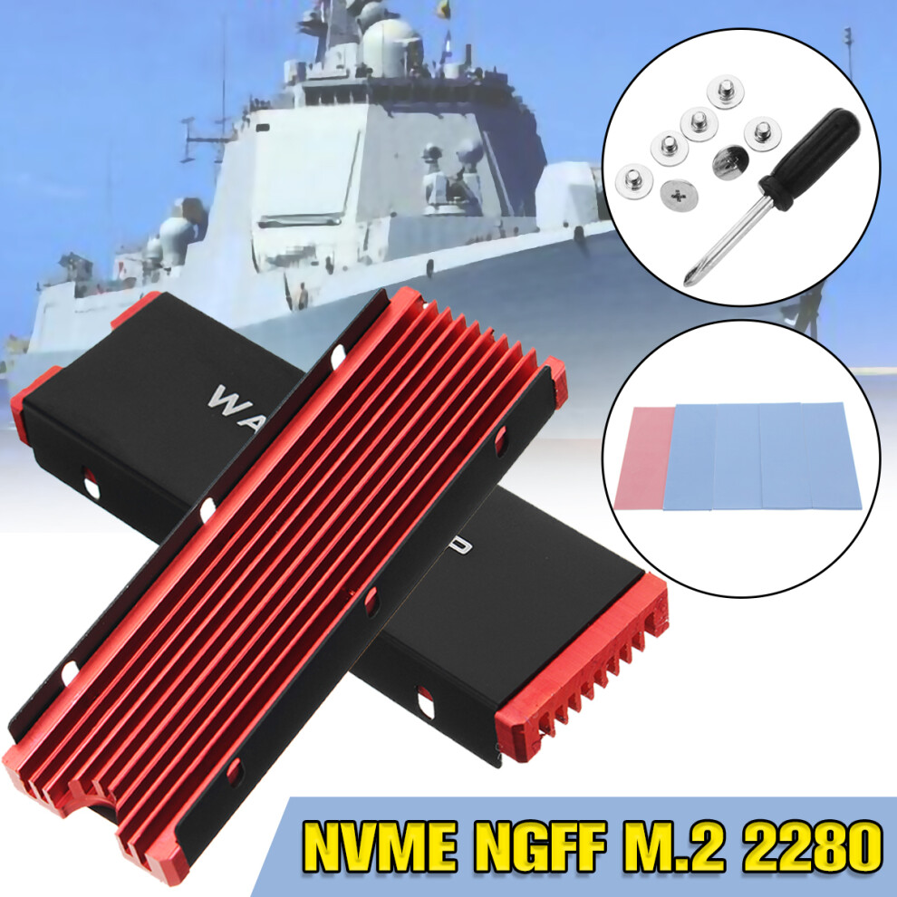 M.2 Nvme Aluminum Heatsink Ngff Pci E 2280 Ssd Cooling Fan Fin Cooler W Thermal Pad 3796736808030