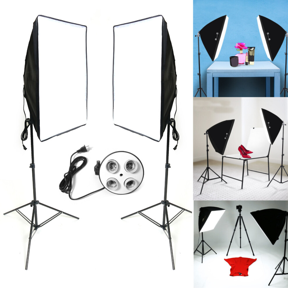 2X Studio Photography Video Softbox Stand Continuous Ing Kit 50X70cm Light 640671026611