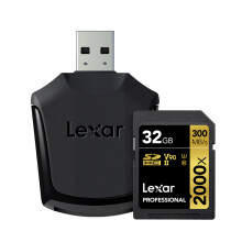 Lexar 32GB Professional 2000x UHS II SDHC Class 10 High Speed SD Memory Card with SD Card Reader