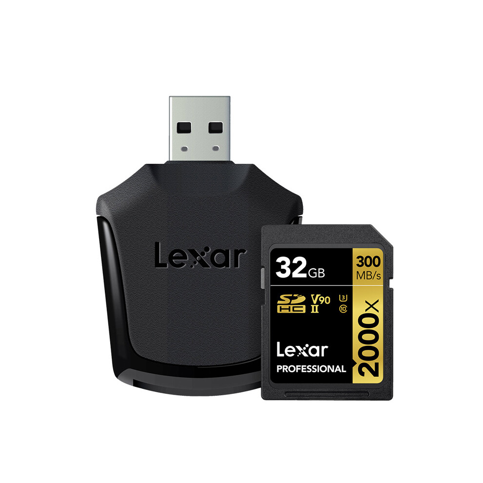 Lexar 32GB Professional 2000x UHS II SDHC Class 10 High Speed SD Memory Card with SD Card Reader