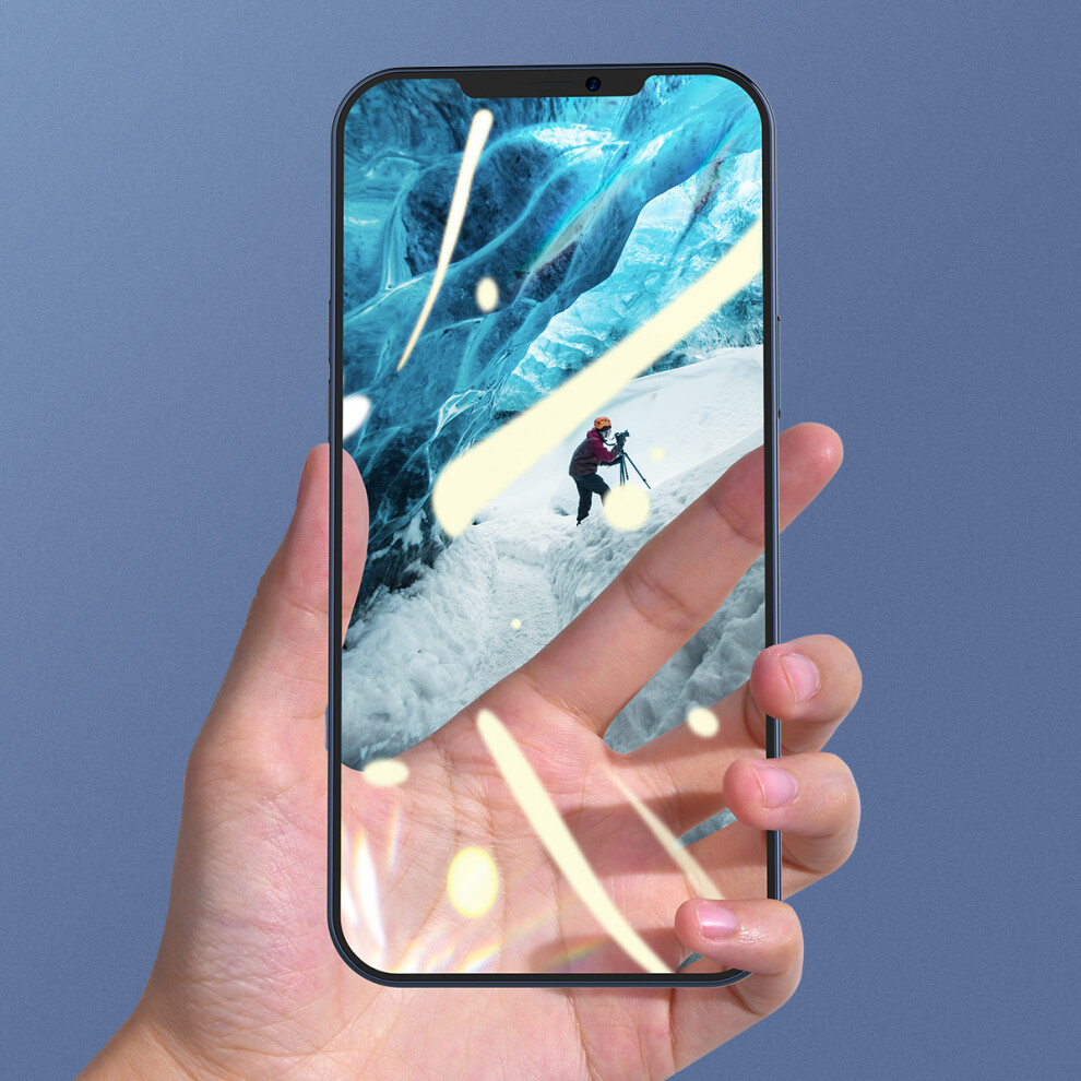 Baseus 2Pcs For Iphone 12 Pro 12 Front Film 9H 0.3Mm Anti Explosion Anti Full Coverage Tempered Glass Screen Protector Blue/Light 6901251011316
