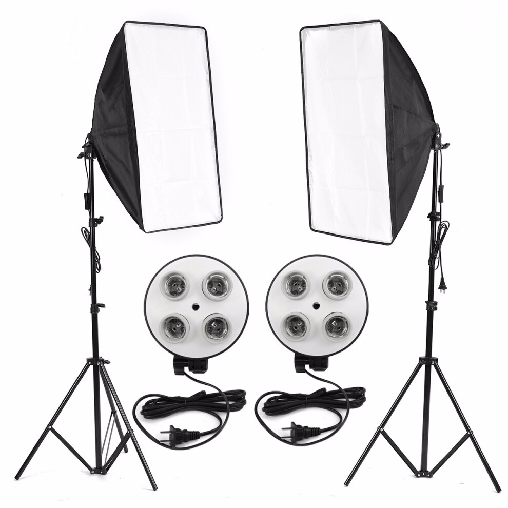 Photo Video Studio Ing Kit 4 Socket E27 Lamp Holder Softbox Stands Light 190268011686