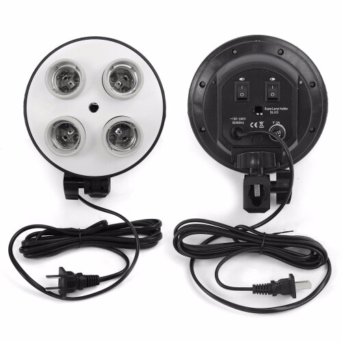 Photo Video Studio Lighting Kit 4 Socket E27 Lamp Holder Softbox Light Stands 1