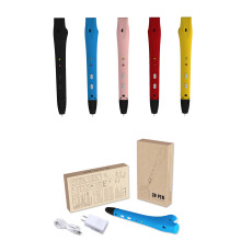Black BLue Red Yellow Pink YDV8 3D Printing Pen with Filament + EU Plug Kit Low Temperature 0.6mm Nozzle