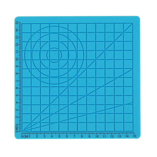 A Type Blue Silicone 3D Printing Pen Tools Design Mat with Basic Template + 2pcs Insulation Silicone Finger Caps Kit 1