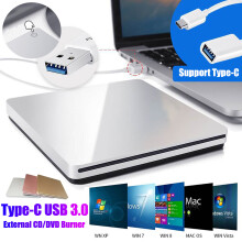 Slim USB External CD Burner Reader Player CD DVD Player Optical Drive for PC Laptop Windows